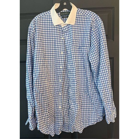 Lauren Ralph Lauren Other - Ralph Lauren Blue Slim Fit Non Iron Long Sleeve Button Up Check collar